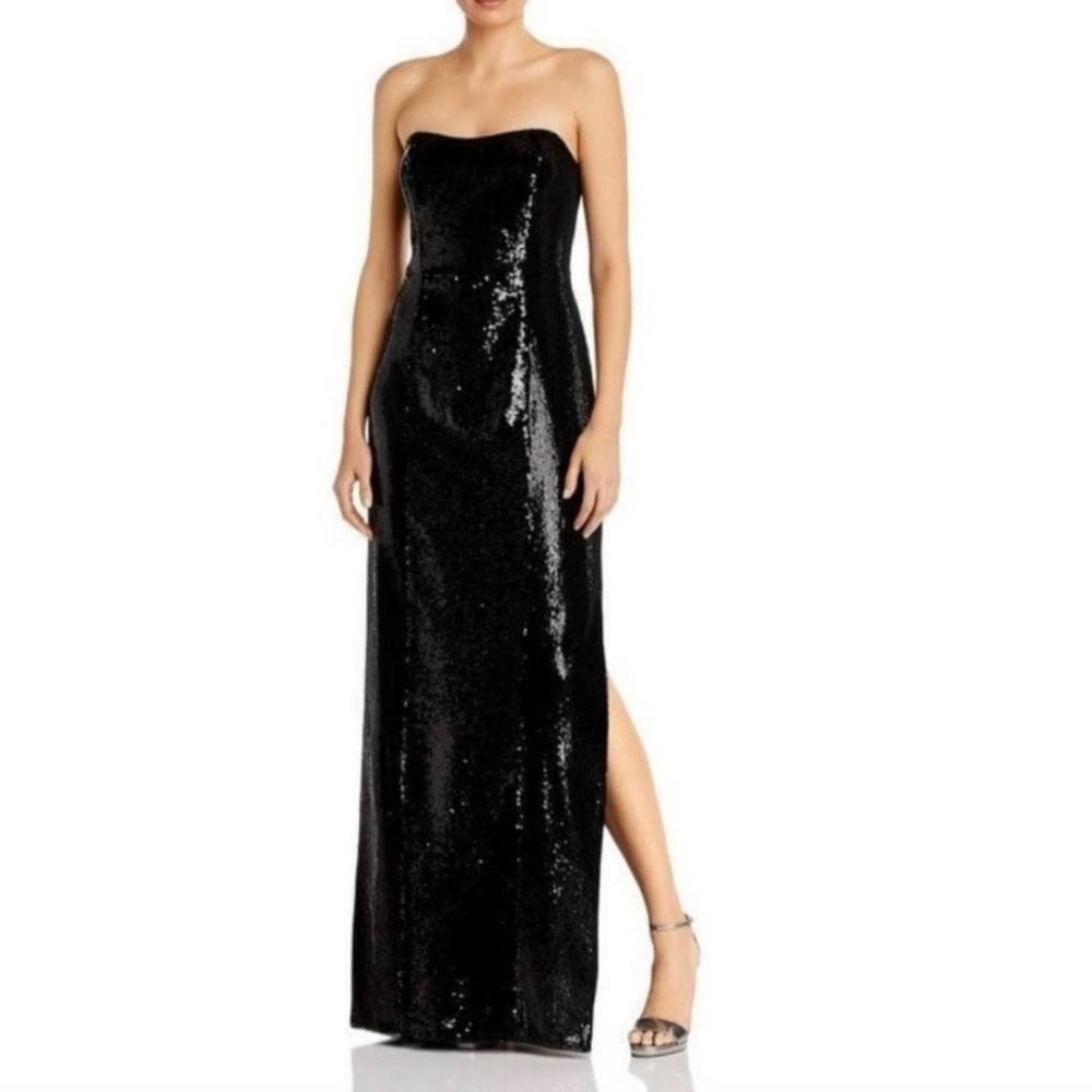 🔥Aidan Mattox Stunning Strapless Sequin Gown